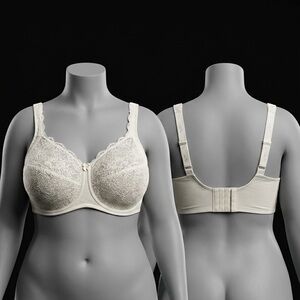 Elila Cream Lace Support Bra